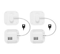 JUMPLAWN Verrou de Porte de Réfrigérateur Blanc 2pcs en Plastique et Métal, Protection Fiable sans Perçage pour Armoires et Tiroirs, Maison