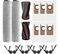 Jumplushion Kit de 17 pièces de rechange pour aspirateur robot Eufy Omni pour S2, comprend une brosse principale, des brosses latérales, des sacs à poussière et un balai roulant