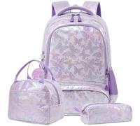 Jumpopack Sac à Dos Papillon Cartable Fille CP Sac Ecole Nylon Résistant Confort Rembourré Idéal Voyage Ecole Pourpre