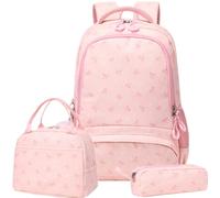 Jumpopack Sac Ecole Fille Sacs Scolaires, Cartables et Trousses Nylon Résistant Confort Rembourré Idéal Voyage Ecole Rose