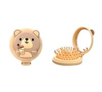 Jumuao 2pcs Brosse à Cheveux Voyage, Mini Brosse Ronde avec Miroir, Brosse Demelante de Compacte Pliante Brosse Cheveux Pliable pour Femme Bouclés Enfants (B)