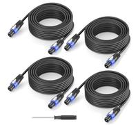 Jumwa 10M 4pack Speakon à Speakon câble haut-parleur 12 Guage Cord Wire M-M pour amplificateur audio avec Twist Lock DJ/PA mâle pour Heavy Duty Audio