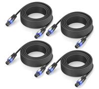 Jumwa 10M 4pack Speakon à Speakon câble haut-parleur 15 Guage Cord Wire M-M pour amplificateur audio avec Twist Lock DJ/PA mâle pour Heavy Duty Audio