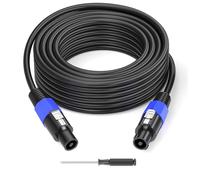 Jumwa 10M Speakon Câble de haut-parleur avec Twist Lock M-M 12AWG Wire pour Heavy Duty Audio Amplificateur