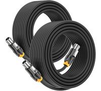 Jumwa 1M 2Pack Câble Speakon 15AWG Cable enceinte avec Twist Lock | Compatible avec les NL4FC et NL2FC, diamètre extérieur 8 mm, 2 conducteurs, M-M, résistant au froid et à la chaleur