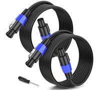 Jumwa 1M 2pack Speakon à Speakon Câble haut-parleur M-M pour amplificateur audio 12 Guage Cord Wire avec Twist Lock DJ/PA mâle pour Heavy Duty Audio