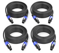 Jumwa 1M 4pack Speakon à Speakon câble haut-parleur M-M pour amplificateur audio 15 Guage Cord Wire avec Twist Lock DJ/PA mâle pour Heavy Duty Audio