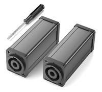 Jumwa 2 Pack Coupleur Speakon Connecteur Twist Lock 4Pin Femelle vers Femelle Adaptateur Speakon Compatible avec Neutrik Speakon NL4 Series, NL4MP, NL4MPR, NL4FC, NL4FX, NLT4X