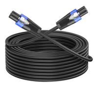 Jumwa 2M Speakon Câble de haut-parleur 15AWG 2 Conducteurs Wire avec Twist Lock pour DJ/PA Heavy Duty Audio Amplificateur, M-M