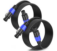 Jumwa 3M 2pack Speakon à Speakon Câble haut-parleur M-M pour amplificateur audio 15 Guage Cord Wire avec Twist Lock DJ/PA mâle pour Heavy Duty Audio