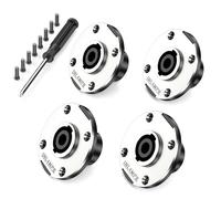 Jumwa 4Pack 4 Pôles Speakon Panel Twist Lock Haut-parleur femelle Métal Rond Panel Jack Montage Compatible avec Neutrik Speakon NL4MP, NL4MPR, NL4FC, NL4FX, NLT4X, NL4 Series, NL2FC