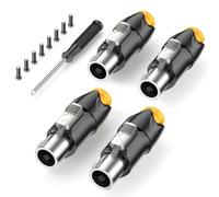 Jumwa 4Pack Speakon Connecteur Métal Adaptateur Haut-Parleur Twist Lock Connecteur Haut-Parleur Avec Tournevis Compatible Avec Speakon NL4FC, NL4FX, NLT4X, NL2FC