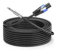 Jumwa 50M Speakon à 1/4" TS Câble de haut-parleur 15AWG 2 Conducteurs Wire avec Twist Lock pour DJ/PA Heavy Duty Audio Amplificateur, M-M