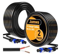 Jumwa 5M 2Pack Câble Speakon 15AWG 2x1.5mm² 99,9% de Cuivre OFC Câbles de Haut-Parleur avec Twist Lock pour DJ/PA Audio Professionnel et Domestique, 2 Conducteurs