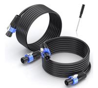 Jumwa 5M 2pack Speakon à Speakon câble haut-parleur 12 Guage Cord Wire M-M pour amplificateur audio avec Twist Lock DJ/PA mâle pour Heavy Duty Audio