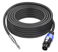 Jumwa 5M Speakon à 1/4" Câble de haut-parleur TS avec Twist Lock M-M 15AWG 2 Conducteurs Wire pour Heavy Duty Audio Amplificateur