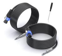Jumwa 7M 2pack Speakon à 1/4'' TS câble haut-parleur 12 Guage Cord Wire M-M pour amplificateur audio avec Twist Lock DJ/PA mâle pour Heavy Duty Audio