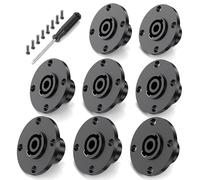 Jumwa 8Pack 4 pôles Speakon Panel Twist Lock Haut-parleur femelle Rond Panel Jack Montage Compatible avec Neutrik Speakon NL4MP, NL4MPR, NL4FC, NL4FX, NLT4X, NL4 Serie, NL2FC