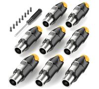 Jumwa 8Pack Speakon Connecteur Métal Adaptateur Haut-Parleur Twist Lock Connecteur Haut-Parleur Avec Tournevis Compatible Avec Speakon NL4FC, NL4FX, NLT4X, NL2FC