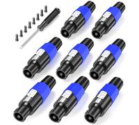 Jumwa 8Pack Speakon Connecteur Twist Lock Audio Câble de haut-parleur Connecteur avec tournevis Compatible avec Speakon NL4FC, NL4FX, NLT4X, NL2FC