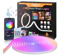 Jun-Saxifragelec 5m Neon Led strip, RGB Band Neon Seil Lampe, Flexible LED Streifen mit App-Steuerung, funktioniert mit Alexa und Google Assistant, Geeignet für Wohnzimmer, Schlafzimmer, Wand, Gaming