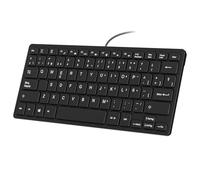 Jun-Saxifragelec Mini Tastatur Kabelgebundene, Wired Mini Keyboard mit 78 Ergonomische Tasten, USB-A-Schnittstelle, Tragbare Mini-Tastatur für Büro und Reisen (Spanish)