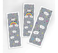 JuNa-Experten Lot de 12 marque-pages en forme de chat licorne pour anniversaire, anniversaire d'enfant, cadeau d'invités pour enfants, filles et garçons, accessoires de fête