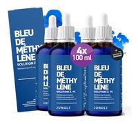 JUNALI® Solution bleue de méthylène 1% USP de qualité pharmaceutique, 4x 100 ml, sans métaux lourds, qualité testée en laboratoire - Fabriqué en Allemagne