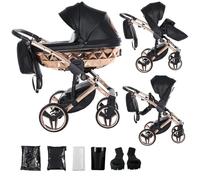 Junama Poussette Diamond Hand Craft 2en1 3en1 4en1 (06 - noir et cuivre, 2en1 avec adaptateurs)