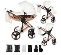 Junama Poussette Diamond Hand Craft 2en1 3en1 4en1 (09 - blanc et cuivre, 2en1 avec adaptateurs)