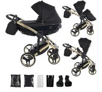 Junama Poussette Diamond S 2en1 3en1 4en1 (02 - noir et or, 2en1 avec adaptateurs)