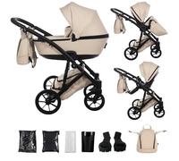 Junama Poussette Space Eco 2en1 3en1 4en1 (02 - beige, 2en1 avec adaptateurs)