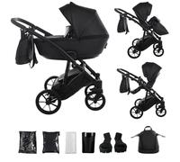 Junama Poussette Space Eco 2en1 3en1 4en1 (03 - noir, 2en1 avec adaptateurs)
