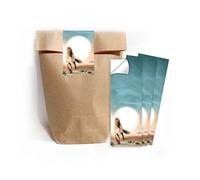 Junapack Lot de 12 sachets cadeaux (naturel) + 12 autocollants cheval pour petit cadeau pour anniversaire d'enfant fille