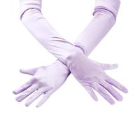 JUNART Longs gants en satin, gants élégants longueur coude pour fête d'opéra, mariage, robe de soirée, costume de carnaval, danse, Violet clair - 1 paire, taille unique