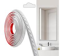 JUNART Moulures en PVC, 300cm×2cm, Autocollantes, Pour Plafonds, Moulures Murales Pour Bordures de Murs, Cadres de Miroirs, Plafonds, Plinthes, Armoires(Argent)