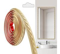 JUNART Moulures en PVC, 300cm×2cm, Autocollantes, Pour Plafonds, Moulures Murales Pour Bordures de Murs, Cadres de Miroirs, Plafonds, Plinthes, Armoires(Champagne Or)