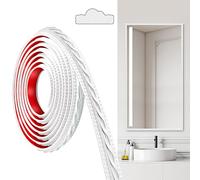 JUNART Moulures en PVC, 300cm×2cm, Autocollantes, Pour Plafonds, Moulures Murales Pour Bordures de Murs, Cadres de Miroirs, Plafonds, Plinthes, Armoires(Blanc Argenté)