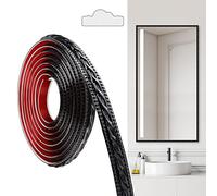 JUNART Moulures en PVC, 300cm×2cm, Autocollantes, Pour Plafonds, Moulures Murales Pour Bordures de Murs, Cadres de Miroirs, Plafonds, Plinthes, Armoires(Noir)