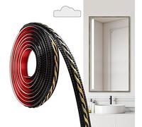 JUNART Moulures en PVC, 300cm×2cm, Autocollantes, Pour Plafonds, Moulures Murales Pour Bordures de Murs, Cadres de Miroirs, Plafonds, Plinthes, Armoires(Noir Or)