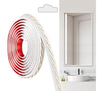 JUNART Moulures en PVC, 300cm×2cm, Autocollantes, Pour Plafonds, Moulures Murales Pour Bordures de Murs, Cadres de Miroirs, Plafonds, Plinthes, Armoires(Blanc Or)