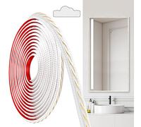 JUNART Moulures en PVC, 600cm×2cm, Autocollantes, Pour Plafonds, Moulures Murales Pour Bordures de Murs, Cadres de Miroirs, Plafonds, Plinthes, Armoires(Blanc Or)