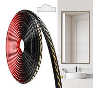 JUNART Moulures en PVC, 600cm×2cm, Autocollantes, Pour Plafonds, Moulures Murales Pour Bordures de Murs, Cadres de Miroirs, Plafonds, Plinthes, Armoires(Noir Or)