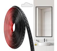 JUNART Moulures en PVC, 600cm×2cm, Autocollantes, Pour Plafonds, Moulures Murales Pour Bordures de Murs, Cadres de Miroirs, Plafonds, Plinthes, Armoires(Noir)