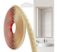JUNART Moulures en PVC, 600cm×2cm, Autocollantes, Pour Plafonds, Moulures Murales Pour Bordures de Murs, Cadres de Miroirs, Plafonds, Plinthes, Armoires(Champagne Or)