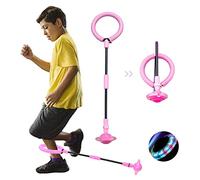 JUNBAOYYDS Anneau de Saut Clignotant pour Enfants, Cheville Skip Ball, Balle de Saut Flash Pliable, pour Enfants ou Adultes (Rose)