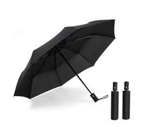 Junbyuhu Lot de 2 Parapluies Pliant Résistant au Vent,Ouverture Automatique Facile, Parapluie Compact et Durable, Dôme Imperméable,Tient dans un Sac à dos ou à Main, Pour femmes et hommes,Noir