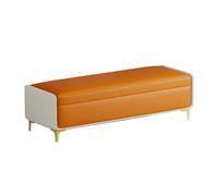JUNCHENG1008 Banc pour Pied de lit Tabouret de Bout lit, Tabouret à Langer for Chambre Coucher, Banc d'entrée, Magasin vêtements, vestiaire, canapé Repos, Rangement(Orange,Moyen)