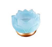 JUNCHENG1008 Bougeoirs Modernes Chandelier de Lotus émaillé Ornements de décoration de ménage Porte-Bougie offrande de ménage Porte-Lampe pour la décoration(Light Blue)