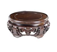 JUNCHENG1008 Socle pour Bonsai Base de présentation Ronde Creuse sculptée, Support décoratif for Vase à bonsaï et théière Support pour Pots(Moyen)